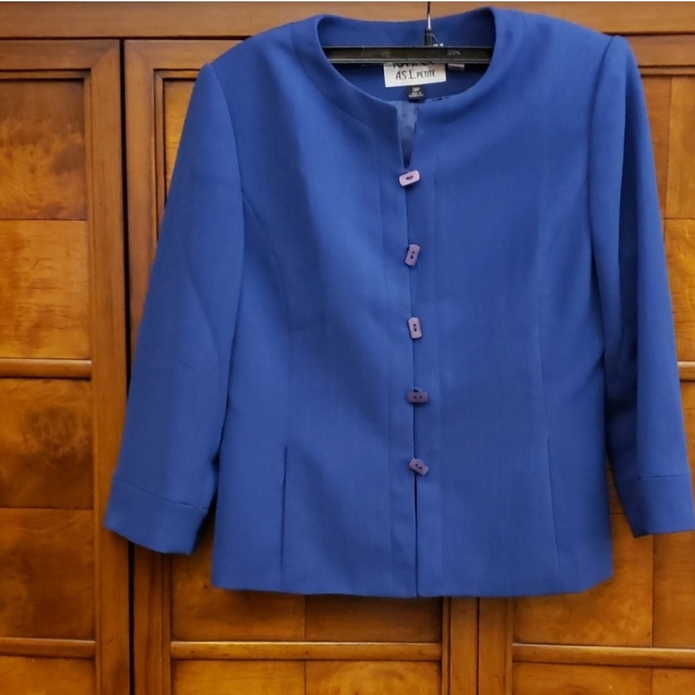 (8P) Kasper ASL Ladies Blue Longsleeve Jacket Size 8P